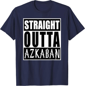 Straight Outta Askaban Funny Graphic T-Shirt - T-Shirt | Navy