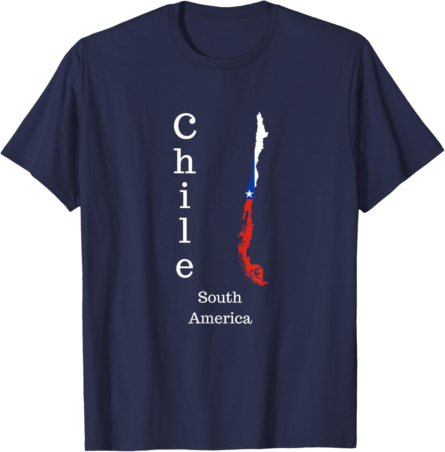 Map of Chile South America T-Shirt - T-Shirt | Navy