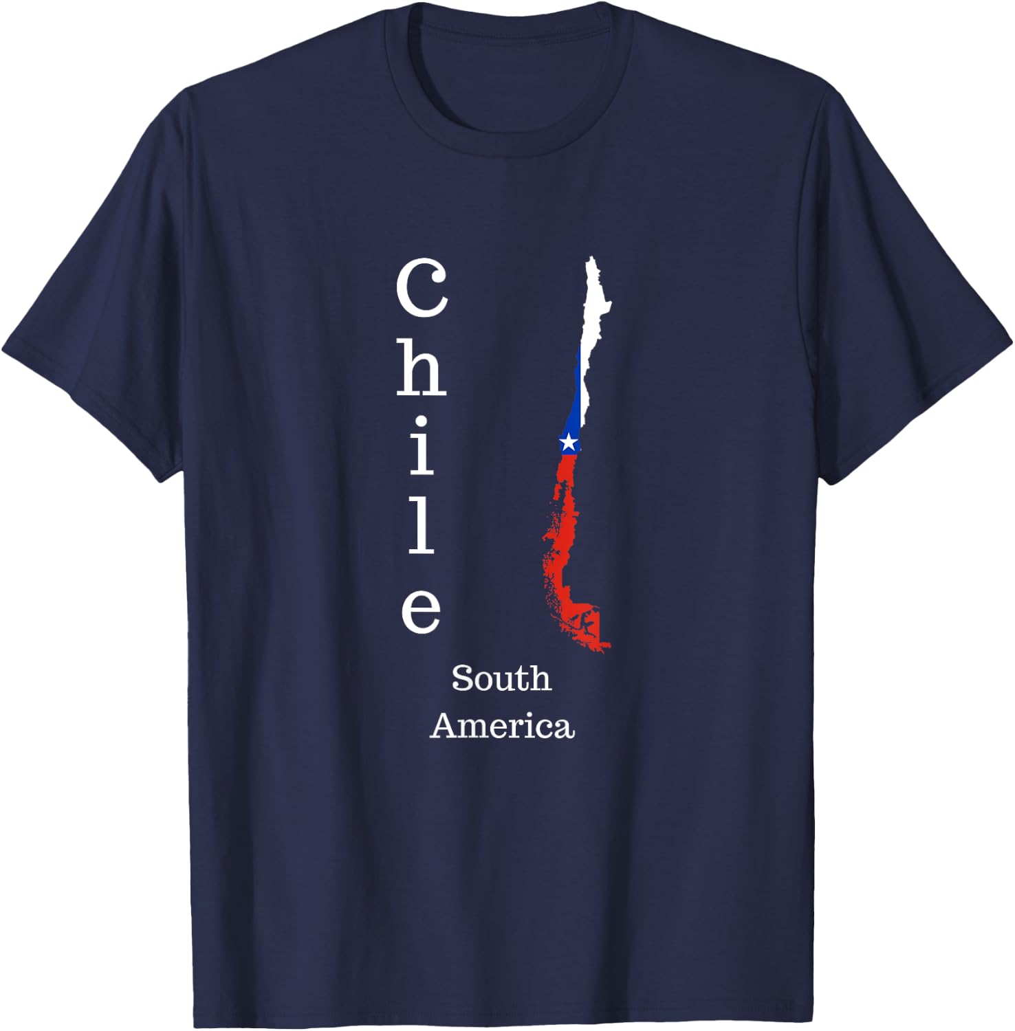 Map of Chile South America T-Shirt - T-Shirt | Navy