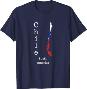 Map of Chile South America T-Shirt - T-Shirt | Navy