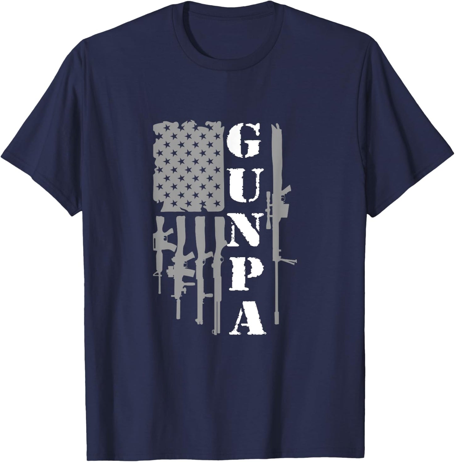 Gunpa Grandpa With Guns Like A Normal Grandpa But More Fun T-Shirt - T-Shirt | Navy