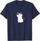 Cute Gray and White Spotted Cat T-Shirt - T-Shirt | Navy