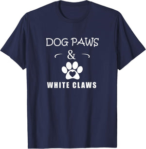 Dog Paws & White Claws Funny Gift Dog Lover Men Women T-Shirt - T-Shirt | Navy