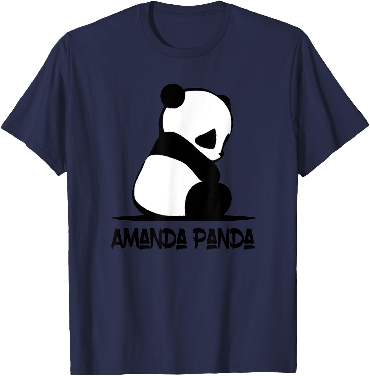 Cute Amanda Panda Sitting Bear T-Shirt - T-Shirt | Navy