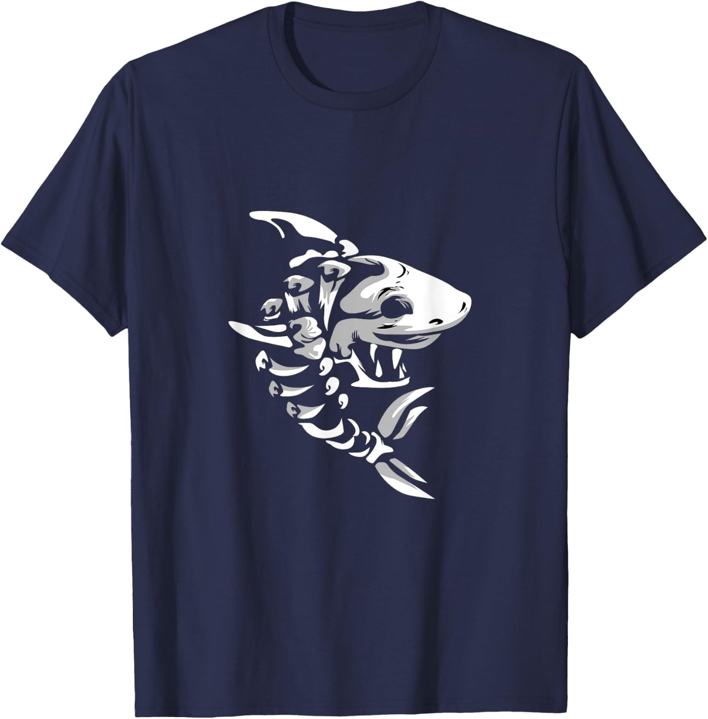 Cool Skeleton Bone Shark for boys girls kids T-Shirt - T-Shirt | Navy