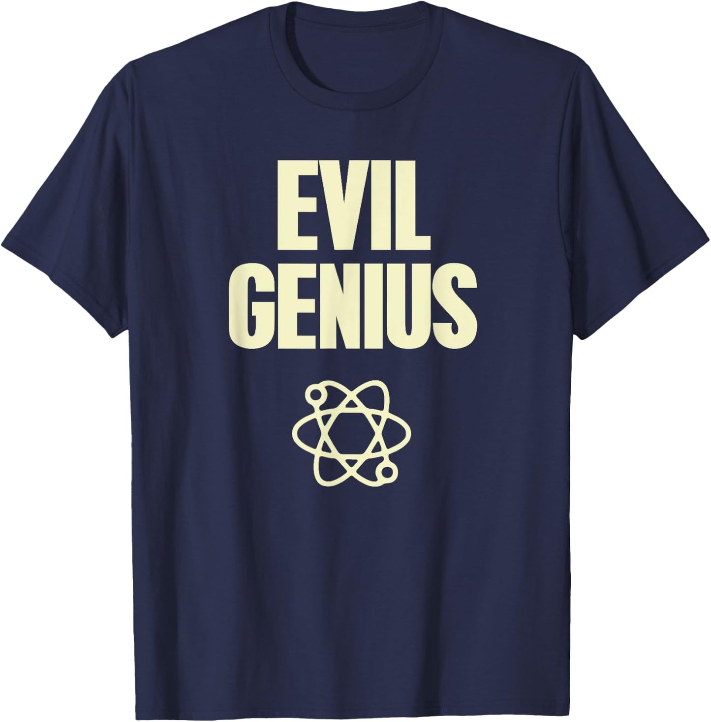 Funny Evil Genius With Atomic Symbol Mad Scientist T-Shirt - T-Shirt | Navy