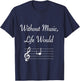 Without Music Life Would B Flat Musical Notes Pun T-Shirt - T-Shirt | Navy