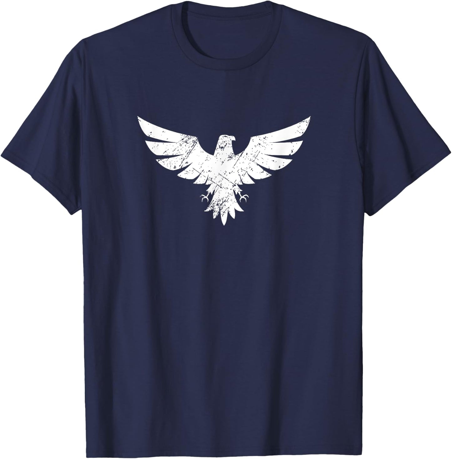 White Eagle Print - Bird Wings Soaring T-Shirt - T-Shirt | Navy