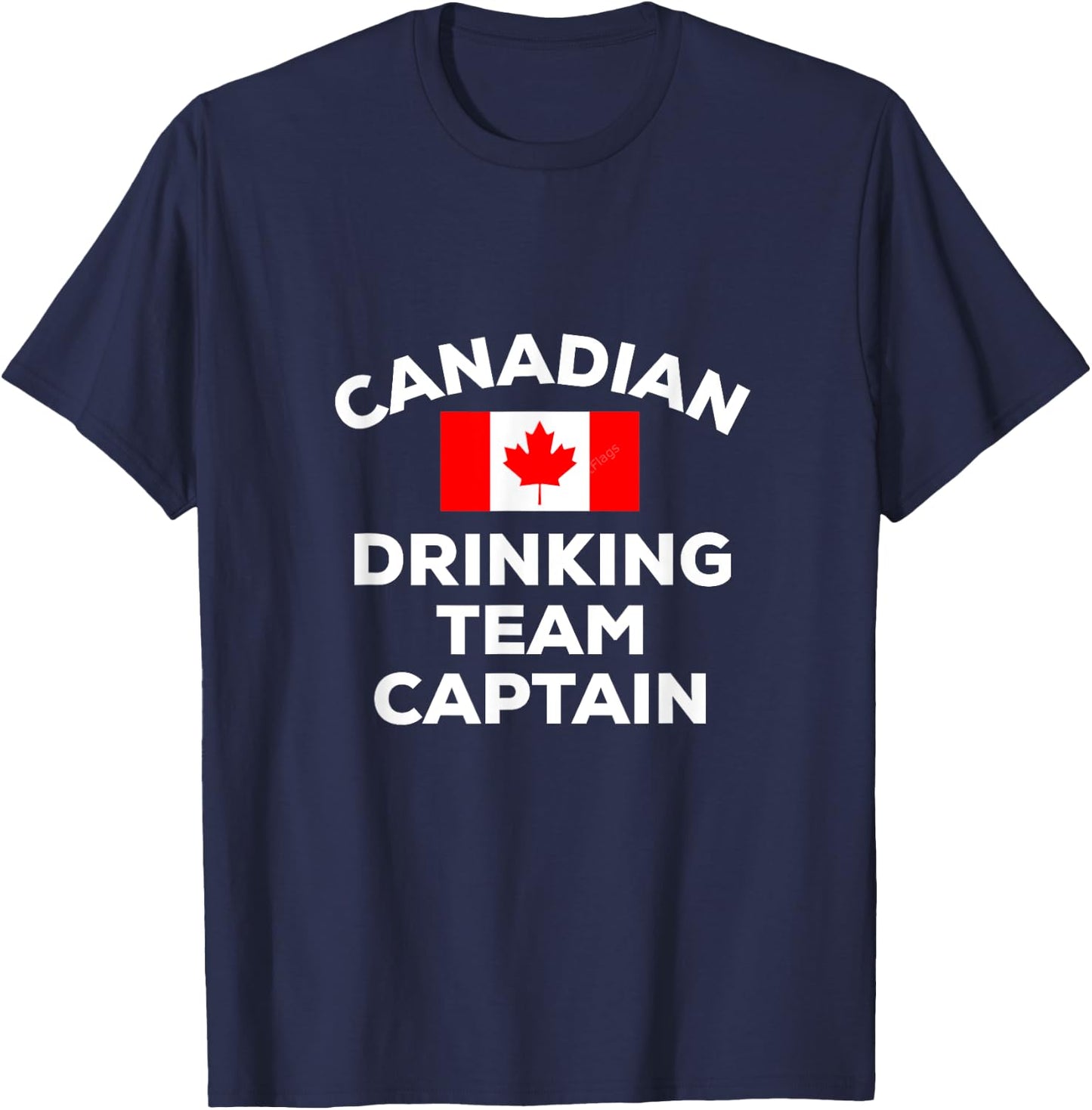 Funny Canadian Canada Flag Drinking Team Captain Beer Drunk T-Shirt - T-Shirt | Navy