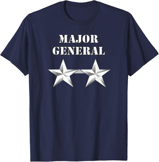 Major General - Army Officer Rank Insignia T-Shirt - T-Shirt | Navy