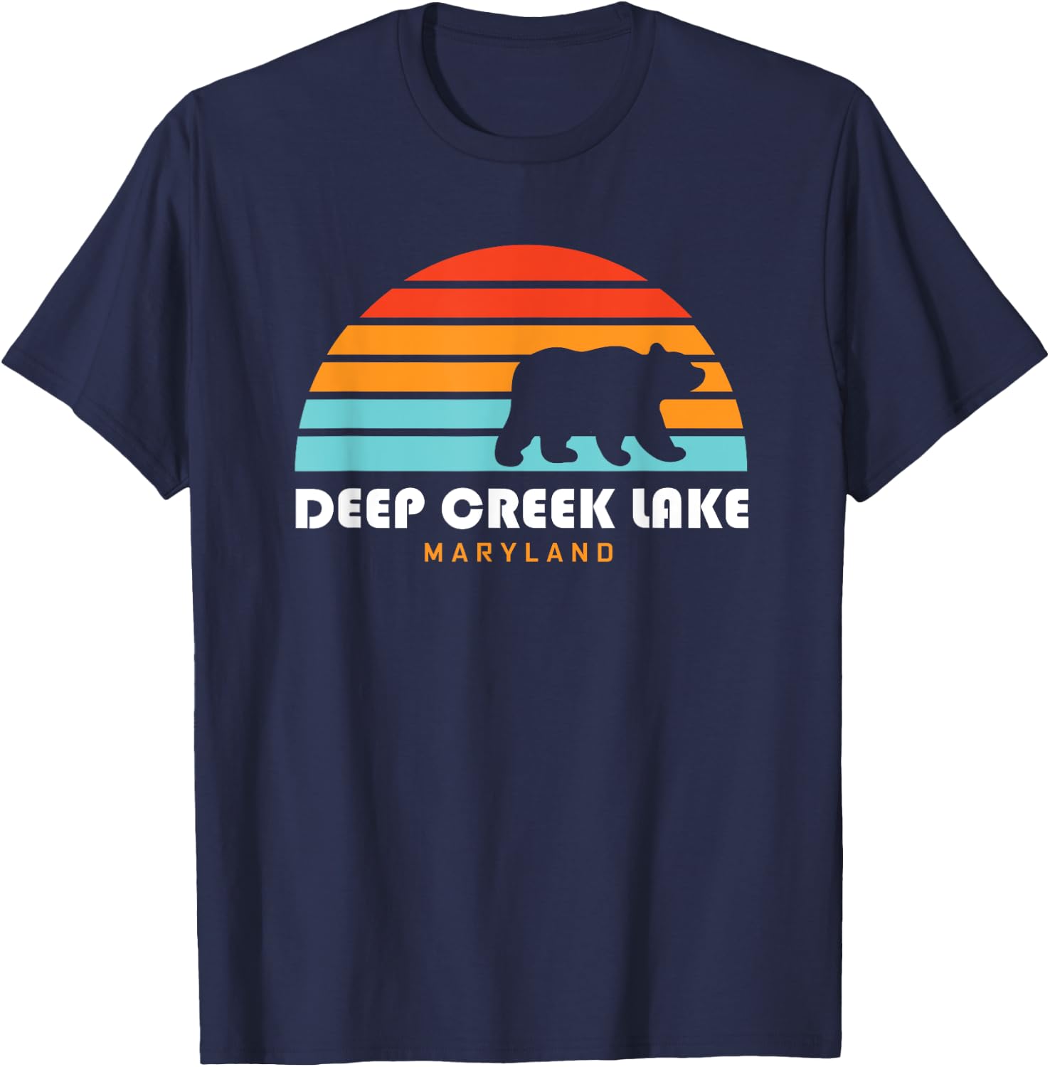 Deep Creek Lake Maryland - Bear Deep Creek Lake T-Shirt - T-Shirt | Navy