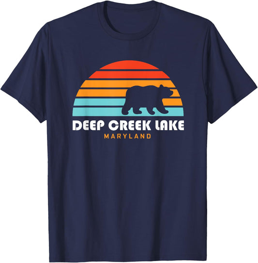 Deep Creek Lake Maryland - Bear Deep Creek Lake T-Shirt - T-Shirt | Navy