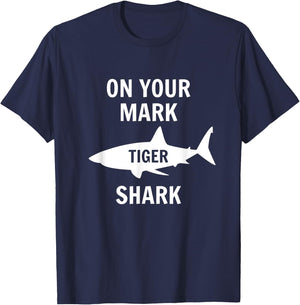 On Your Mark Tiger Shark Red T-Shirt - T-Shirt | Navy