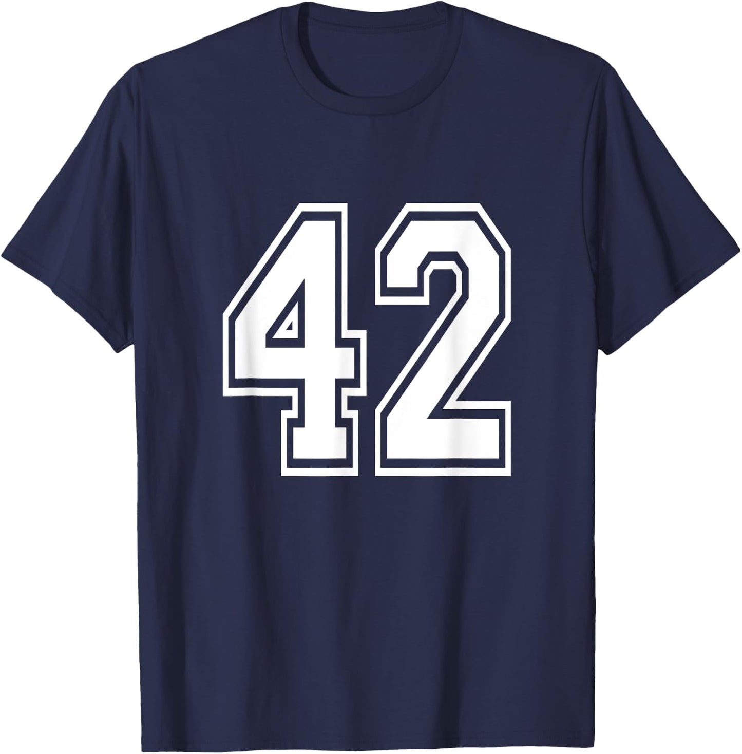Number 42 Birthday Varsity Sports Team Jersey T-Shirt - T-Shirt | Navy