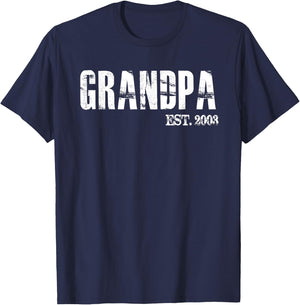 Grandpa Est 2003 Father's Day Gift From Daughter Son T Shirt T-Shirt - T-Shirt | Navy