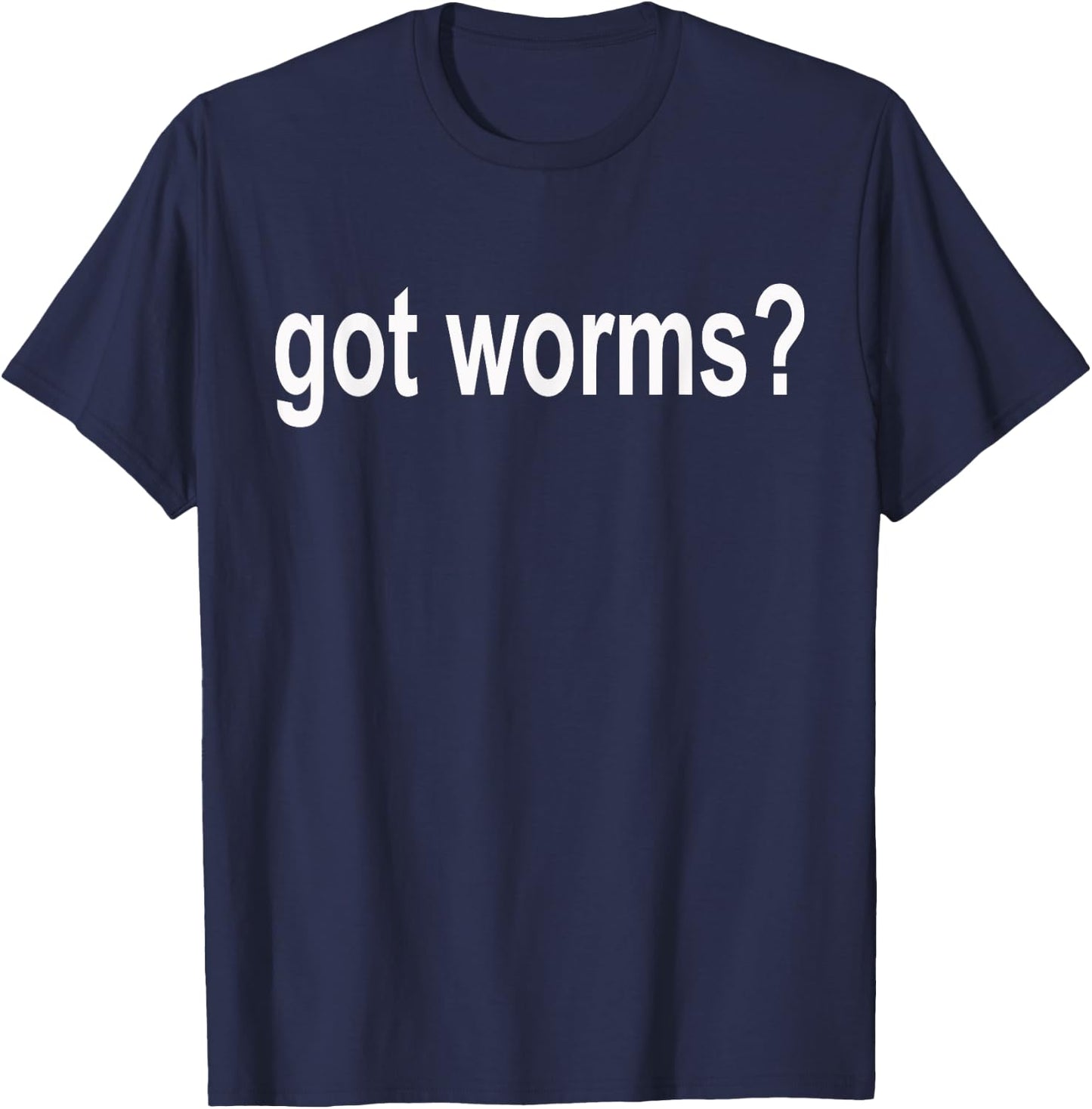 Limited Rags Got Worms? Adult Fishing - Black, Small T-Shirt - T-Shirt | Navy