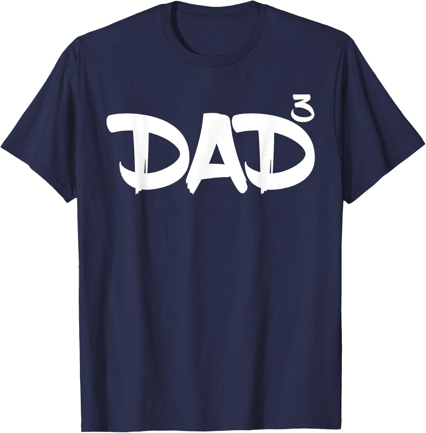 Dad 3 Kids 3rd Pregnancy Announcement Third Baby T-Shirt - T-Shirt | Navy