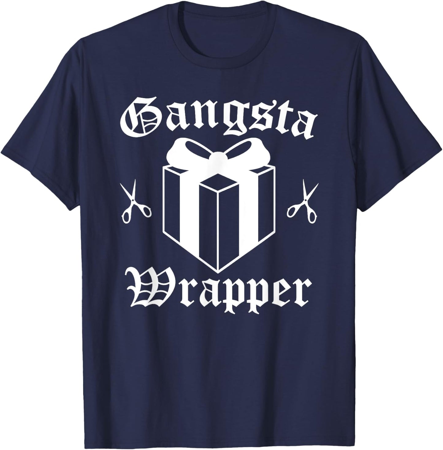 Gangsta Wrapper Christmas Holiday T-Shirt - T-Shirt | Navy