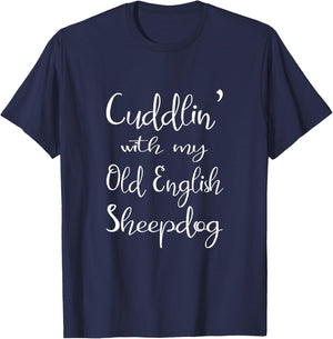 Old English Sheepdog Dog Mom Shirt Matching Dog Pajamas Women Kids T-Shirt - T-Shirt | Navy