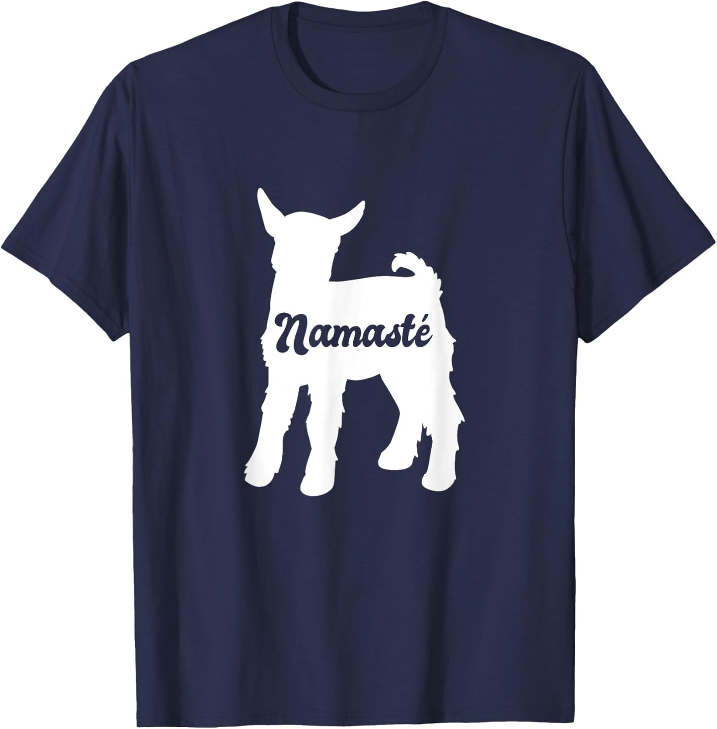 Namaste Cute Goat Yoga T-Shirt - T-Shirt | Navy