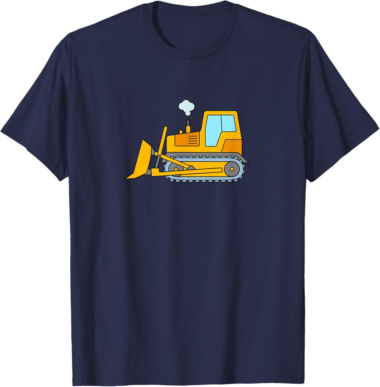 Design with Yellow Dozer Bulldozer Construction T-Shirt - T-Shirt | Navy