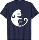 Cat Yin Yang Peace Loving Interconnected T-Shirt - T-Shirt | Navy