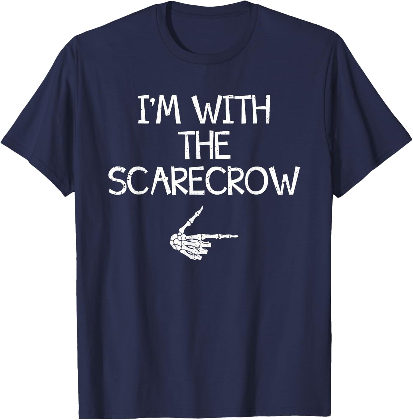I'm With The Scarecrow Halloween Costume Couples Matching T-Shirt - T-Shirt | Navy