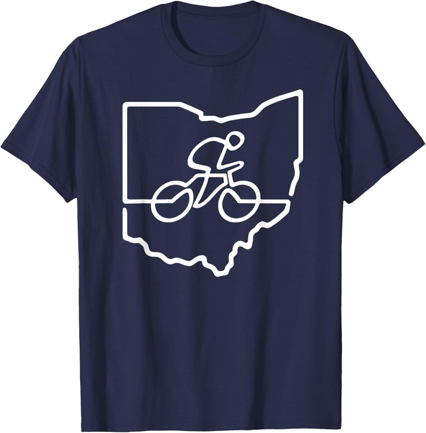 Bicycle Ohio Cycling Shirt Cyclist Gift Bike Road Racing T-Shirt - T-Shirt | Navy