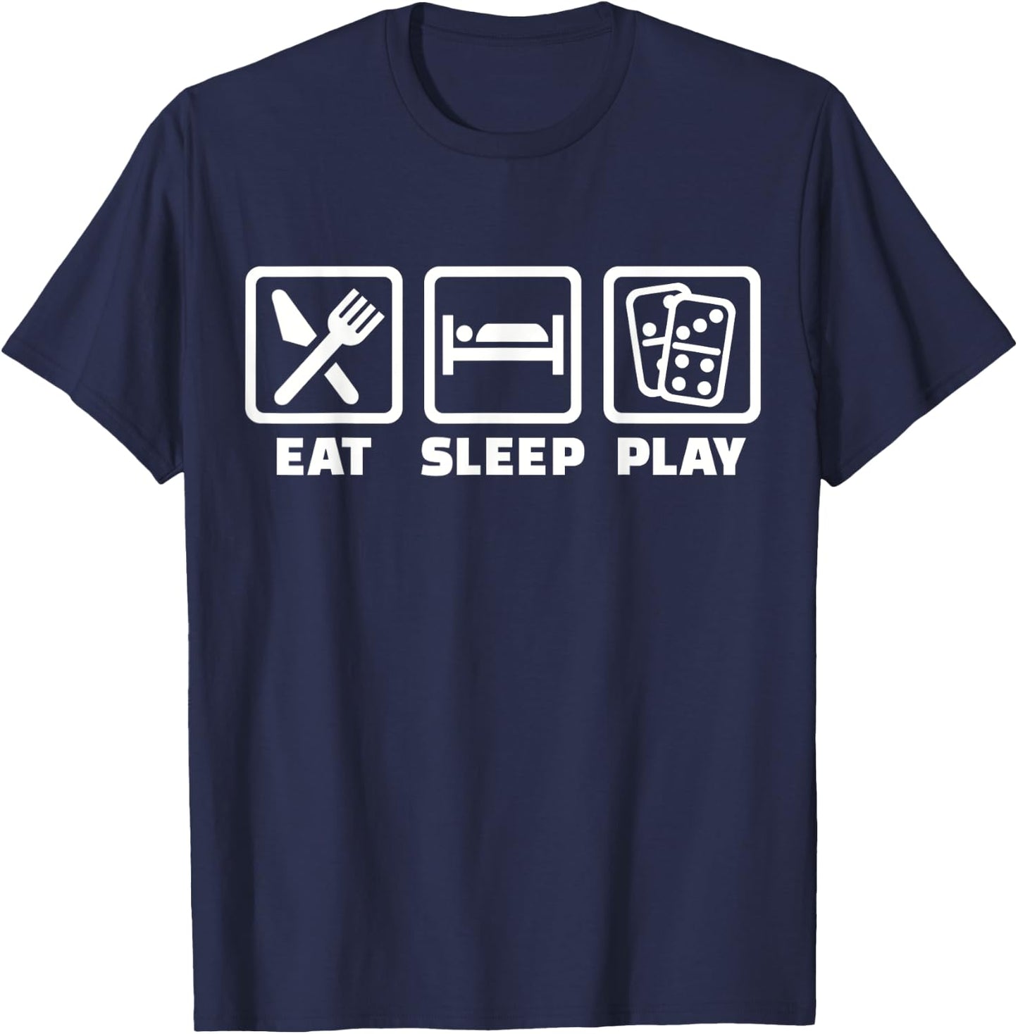 Eat sleep play Domino T-Shirt - T-Shirt | Navy