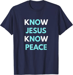Know Jesus Know Peace T-Shirt - T-Shirt | Navy