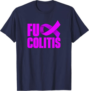 Fuck Colitis Shirt - Ulcerative Colitis Warrior T-Shirt - T-Shirt | Navy