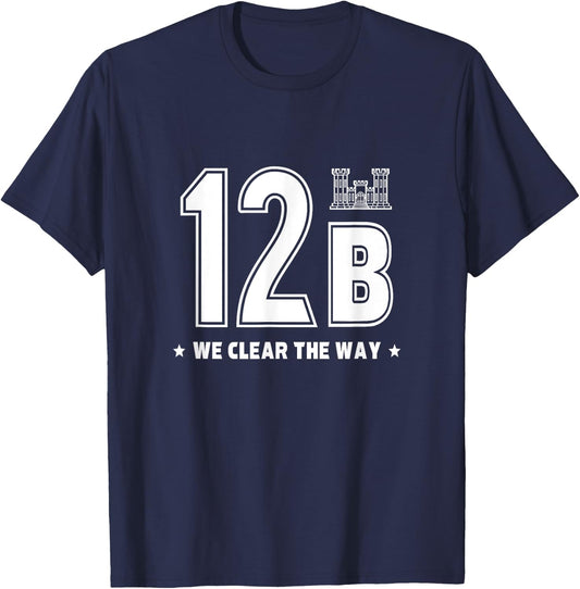 12 Bravo Army Combat Engineer Soldier T-Shirt - T-Shirt | Navy