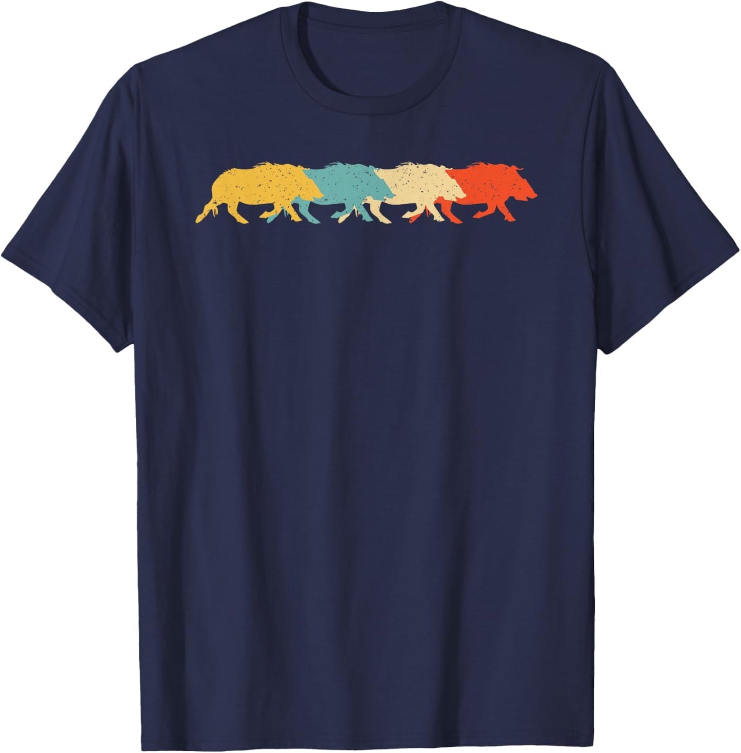 Boar Vintage Retro Pig Hog Tusk Lover 60s 70s Gift T-Shirt - T-Shirt | Navy