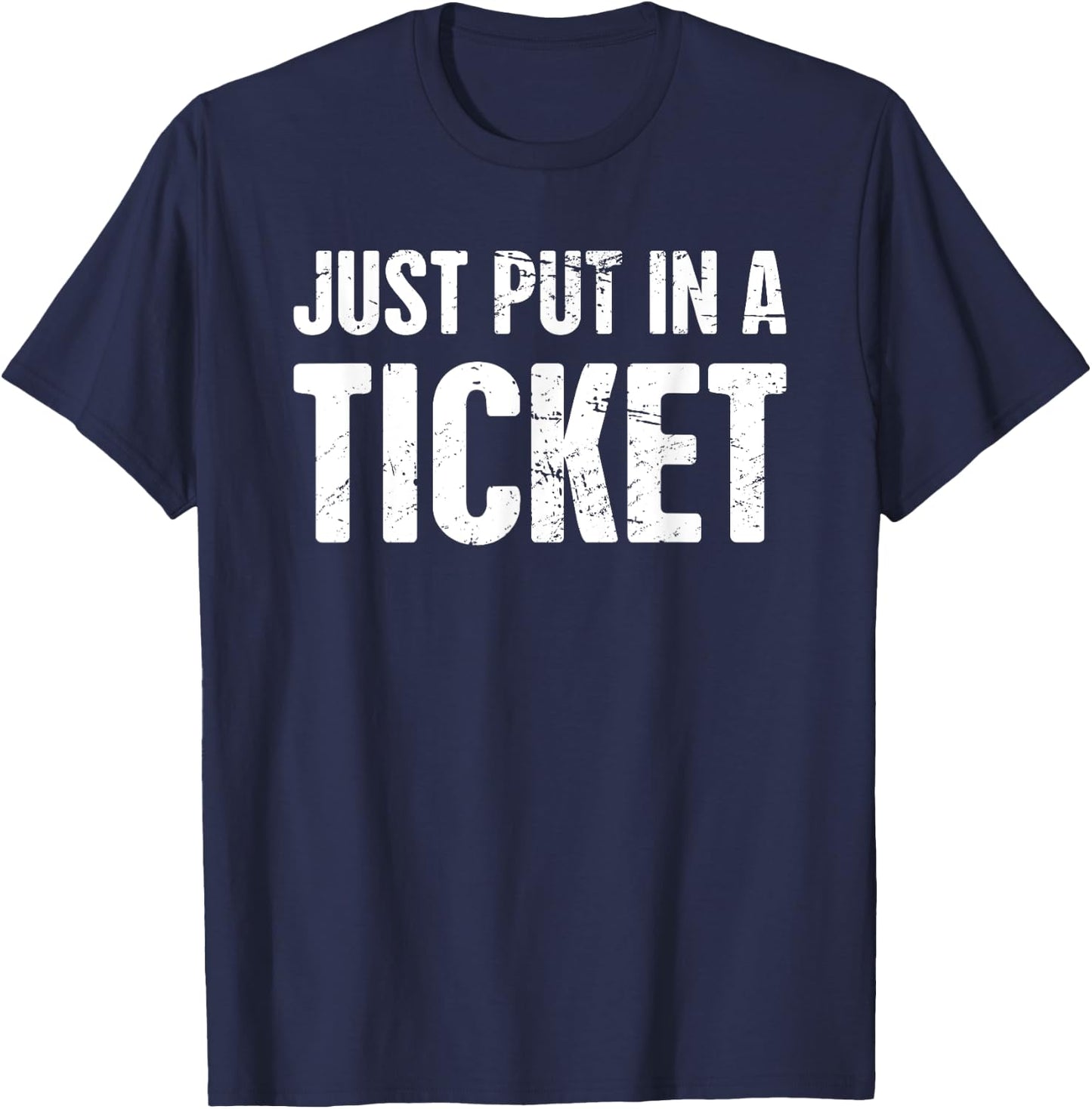 TICKET | Funny Distressed Tech Support T-Shirt - T-Shirt | Navy
