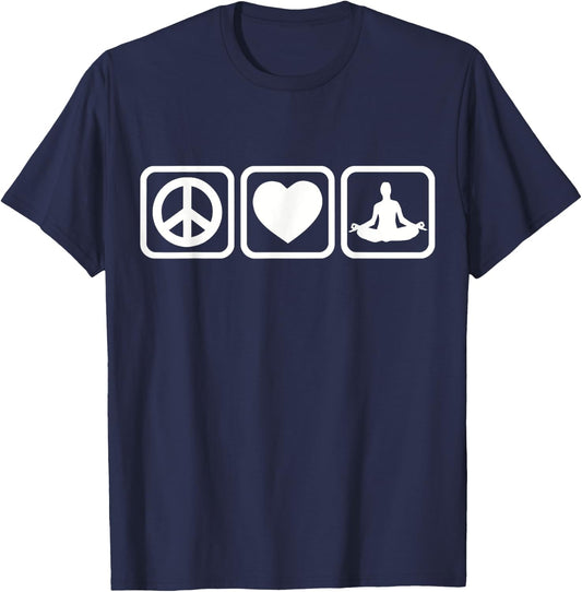 Peace Love Yoga T-Shirt - T-Shirt | Navy