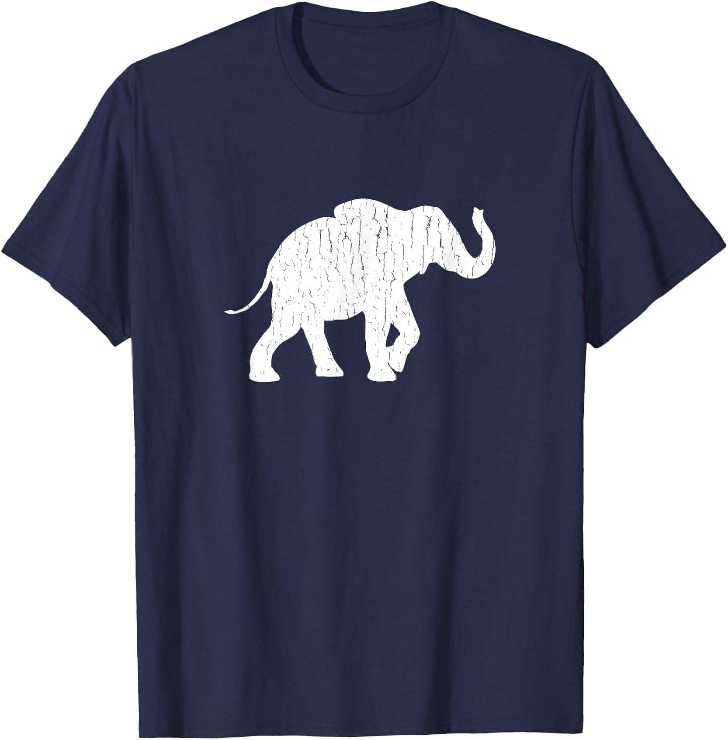Distressed Elephant Silhouette T-Shirt - T-Shirt | Navy