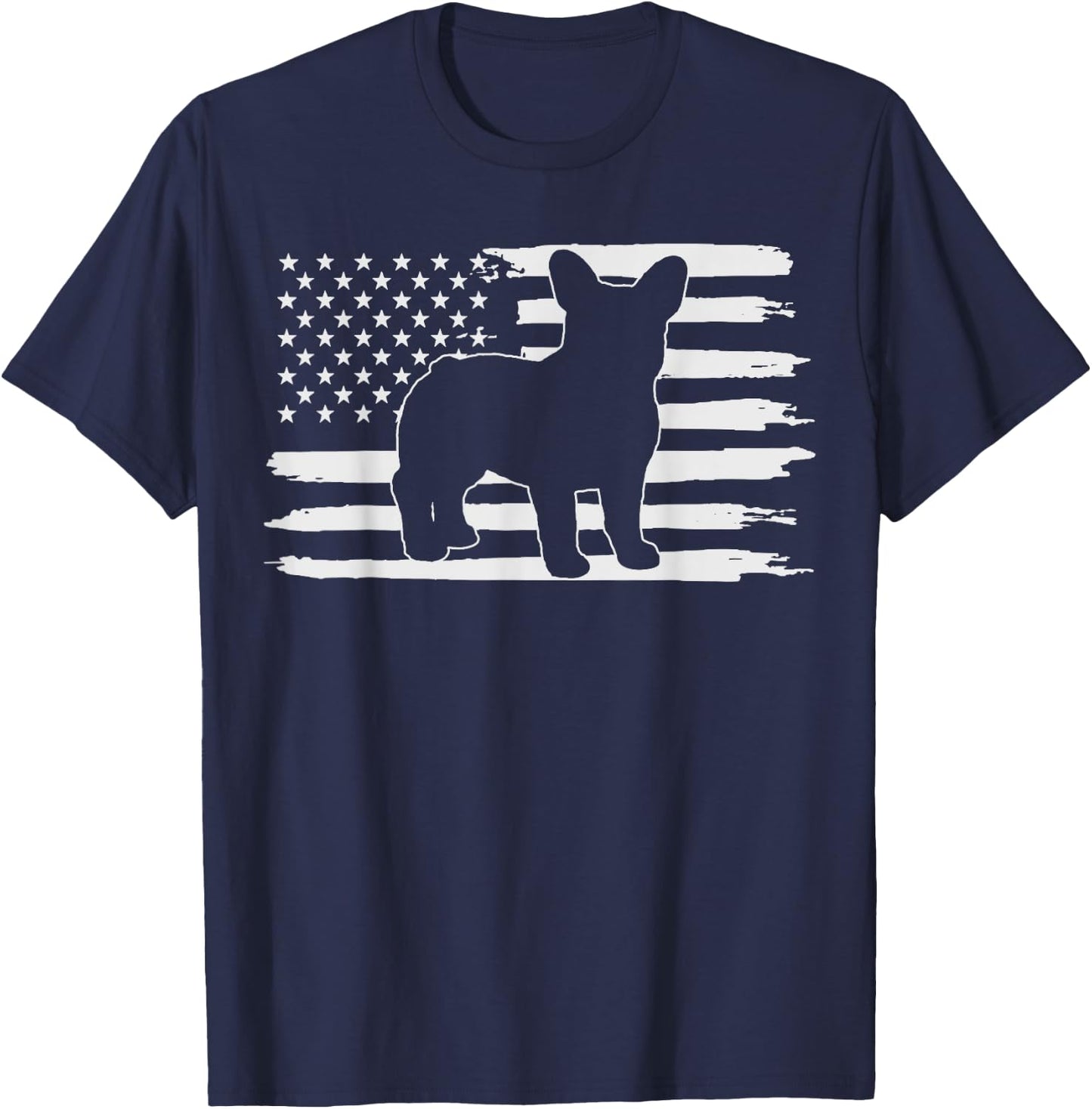 Frenchie Shirt French Bulldog 4th of July Kids Men T-Shirt - T-Shirt | Navy