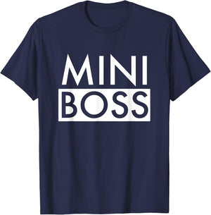 Mini Boss Matching Family Portrait Son Daughter Kid T-Shirt - T-Shirt | Navy