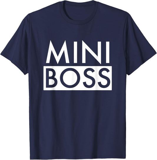 Mini Boss Matching Family Portrait Son Daughter Kid T-Shirt - T-Shirt | Navy