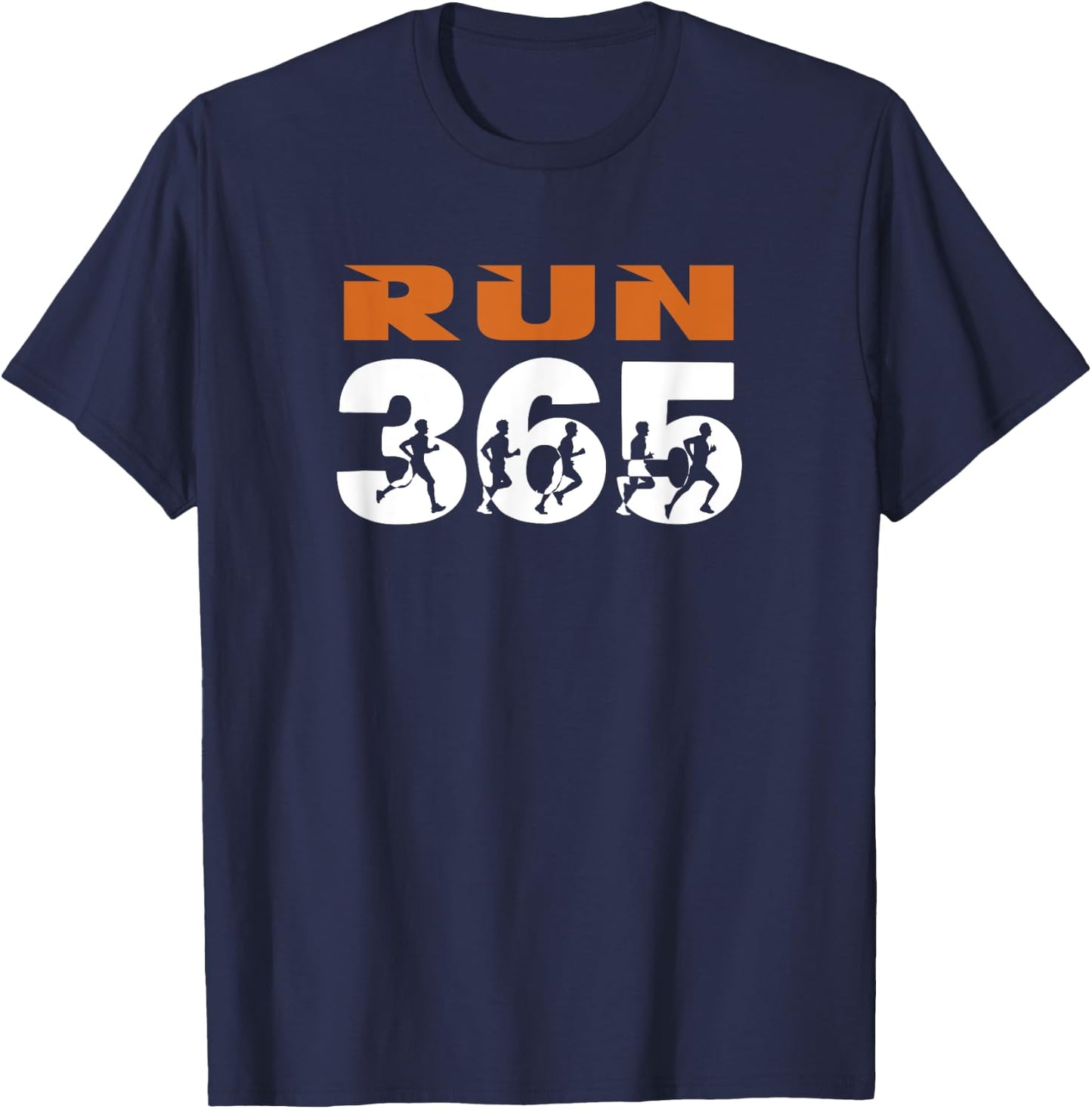 Run Streak Run 365 Every Day Runner Funny Running Motivation T-Shirt - T-Shirt | Navy