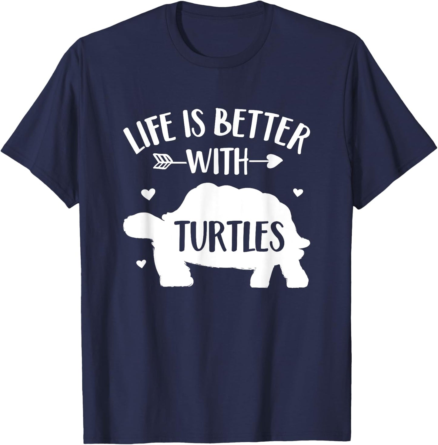 Turtle Lover Gift 'Life Is Better With Turtles' Funny Turtle T-Shirt - T-Shirt | Navy