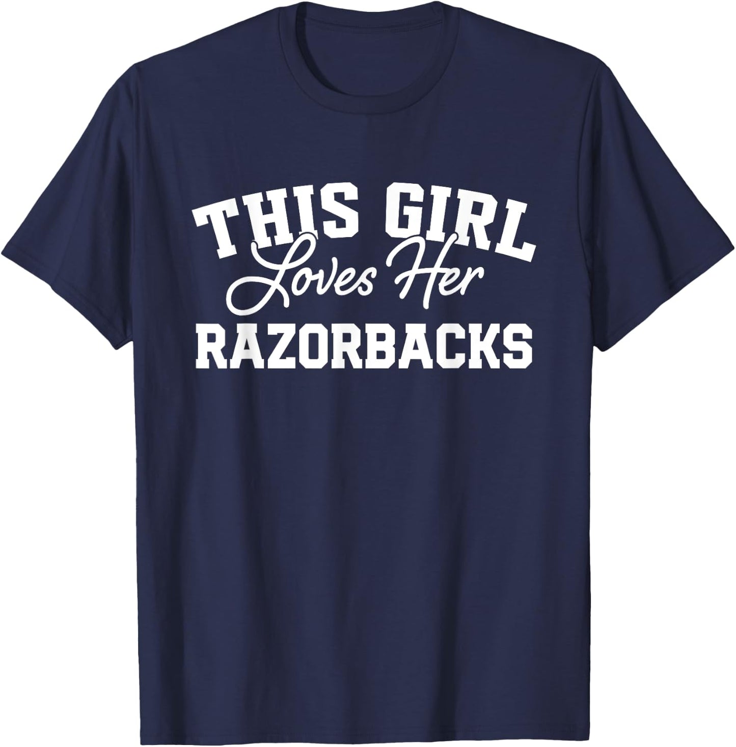 Razorbacks Cross Creek This Girl Loves Her HS T-Shirt - T-Shirt | Navy