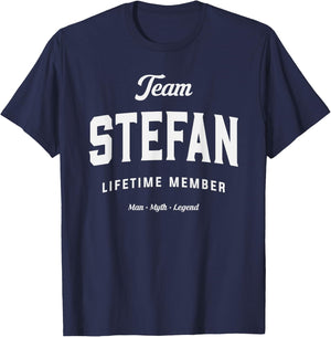 Team Stefan Lifetime Member Funny Name Stefan T-Shirt - T-Shirt | Navy