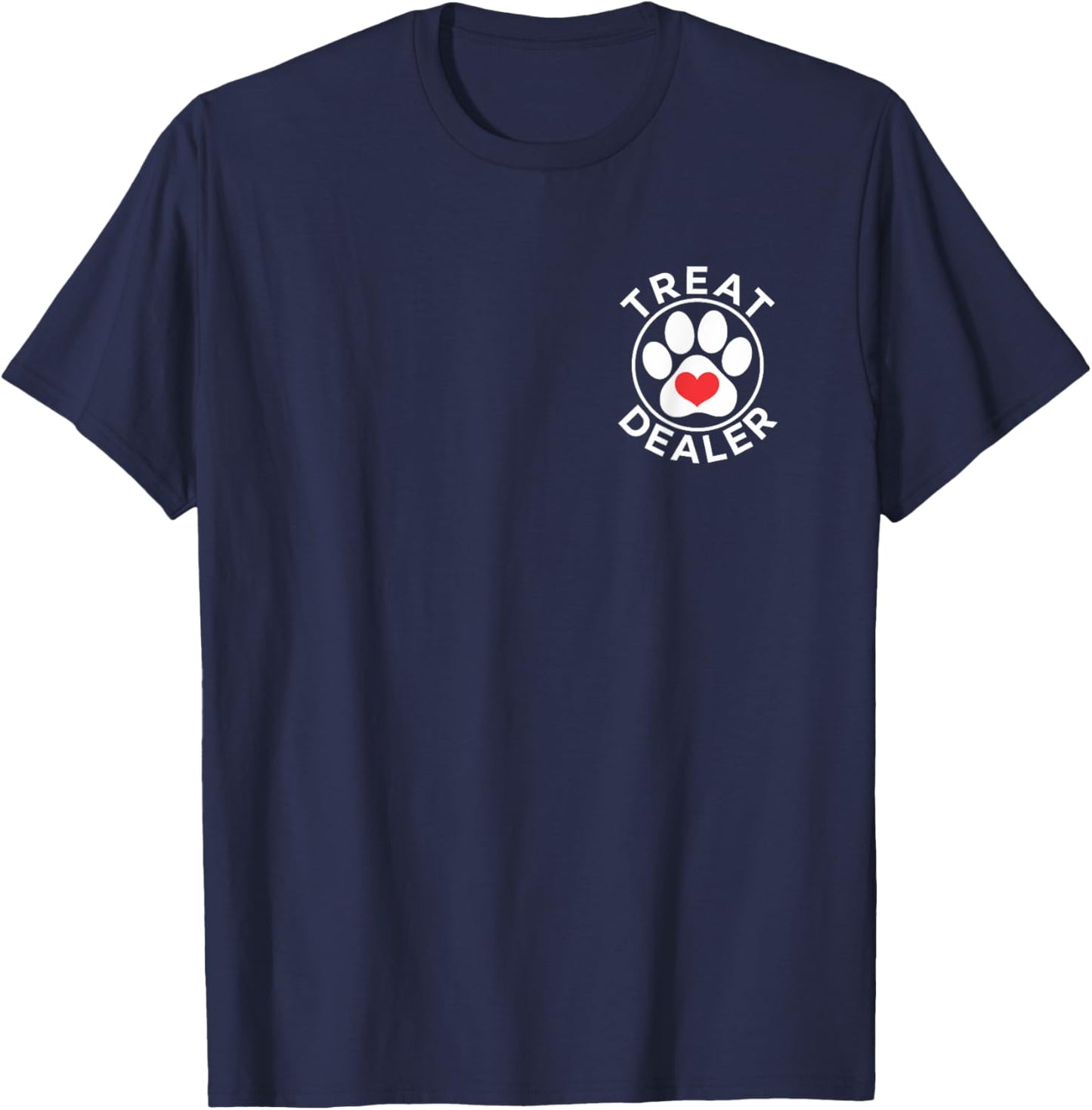 Treat Dealer Dog Lover gifts Minimal Paw Print Pet Owner T-Shirt - T-Shirt | Navy