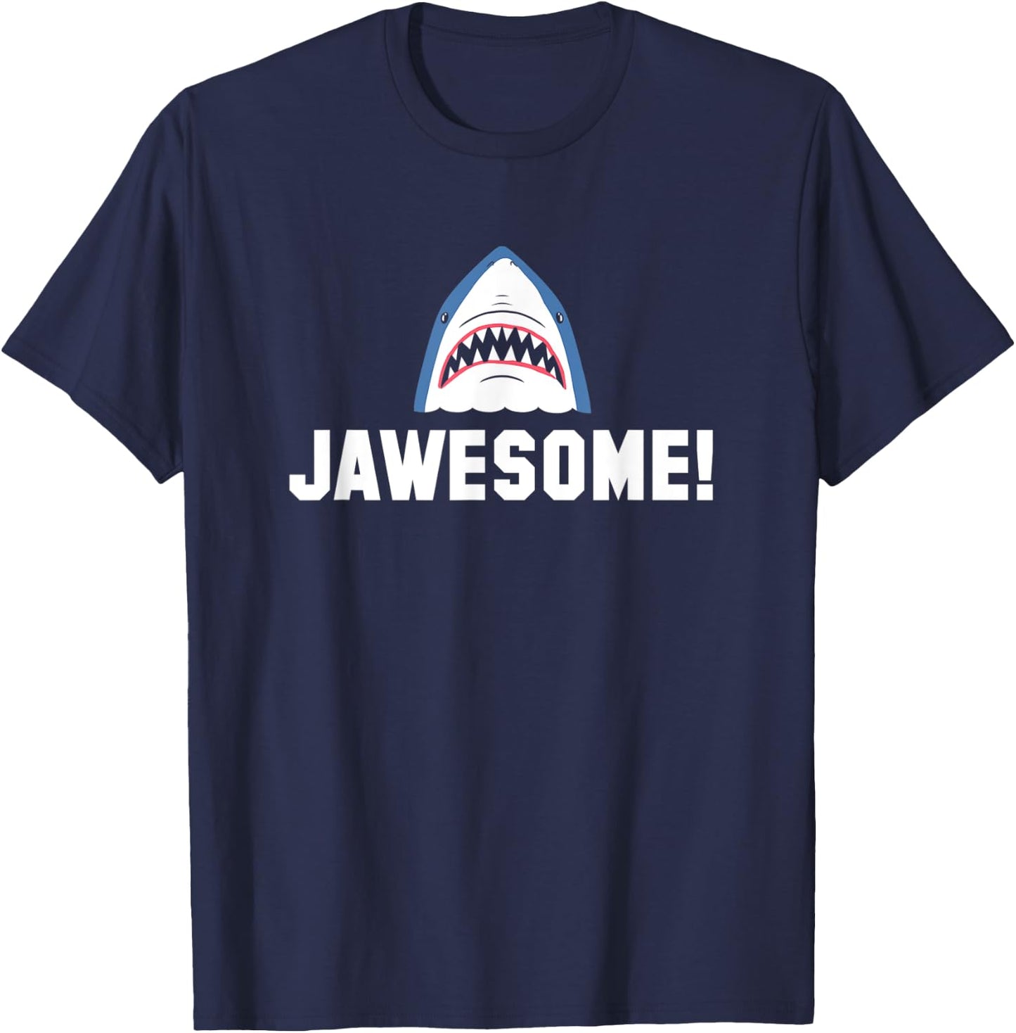 Jawesome! Funny Great White Shark T-Shirt - T-Shirt | Navy