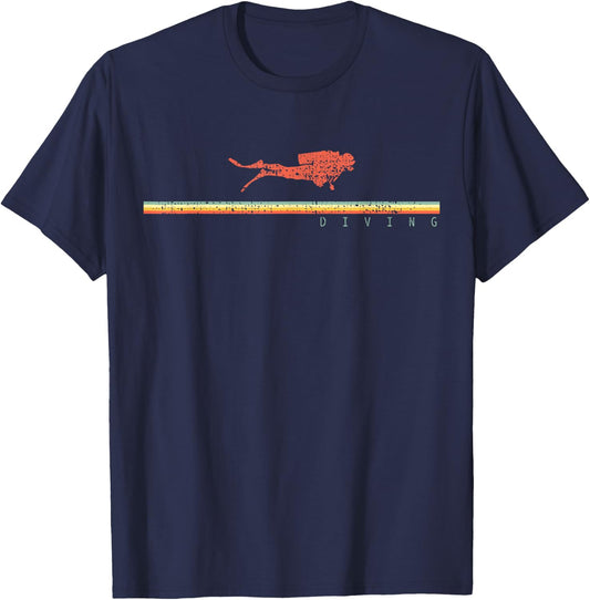 Dive Scubadiver Gift Swim Diving Vintage T-Shirt - T-Shirt | Navy