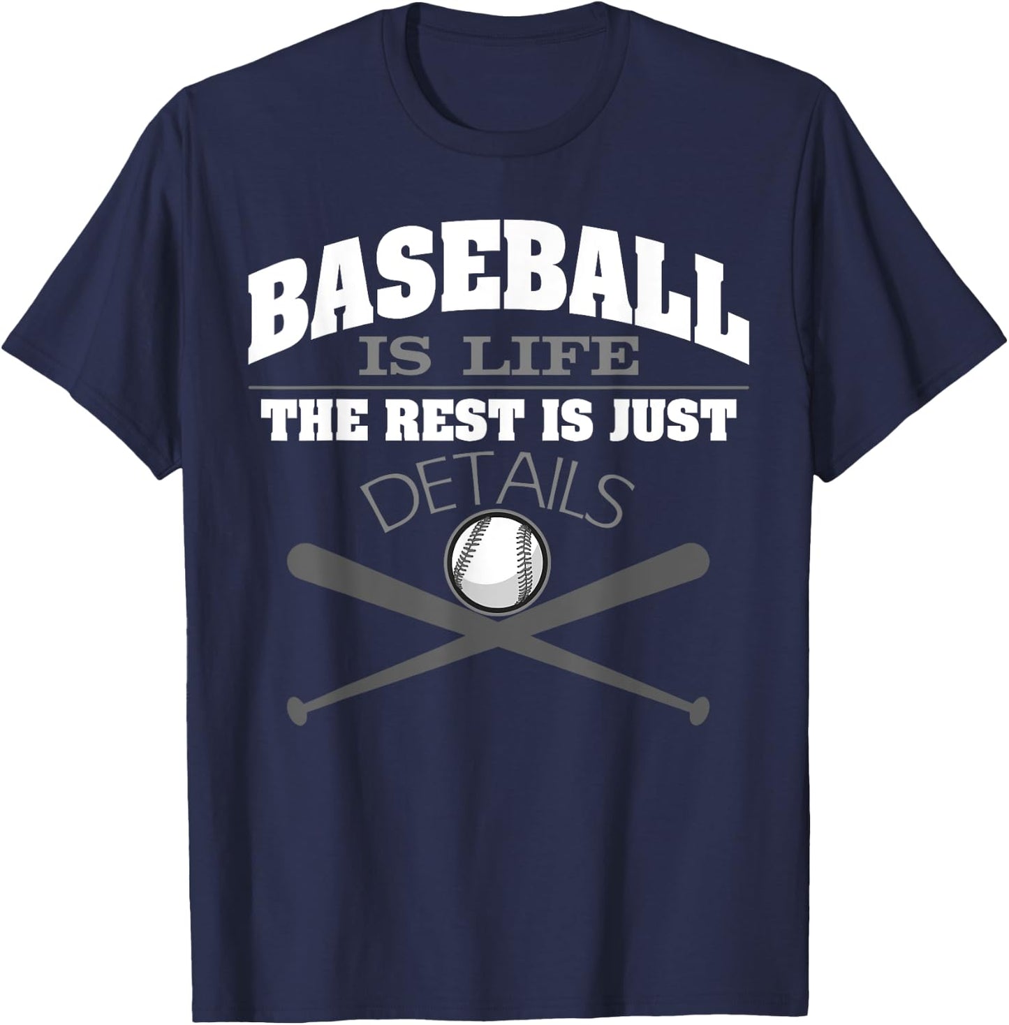 Baseball is life baseball apparel t shirt T-Shirt - T-Shirt | Navy