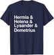 Hermia Helena Lysander Demetrius Shakespeare Geek T-Shirt - T-Shirt | Navy
