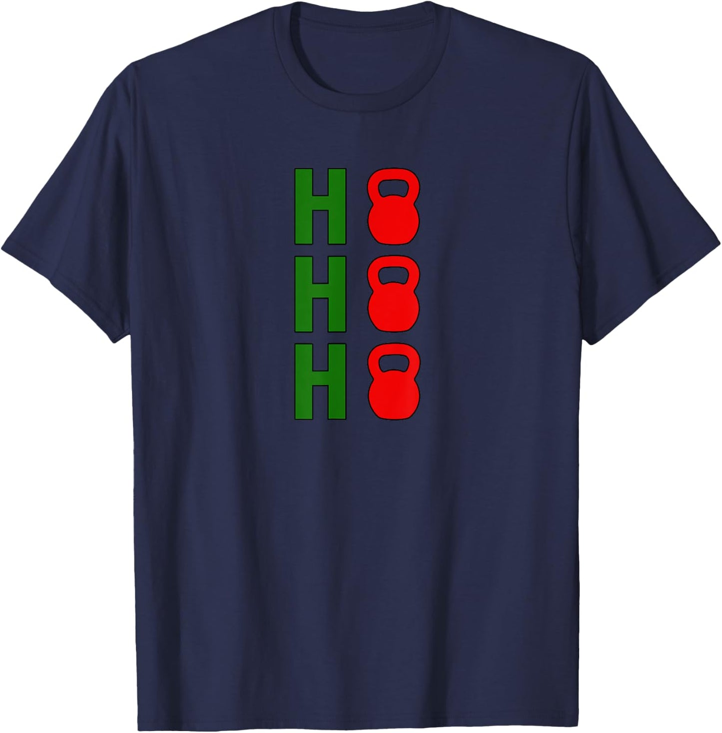 Ho Ho Ho Kettlebell Christmas Workout T-Shirt - T-Shirt | Navy