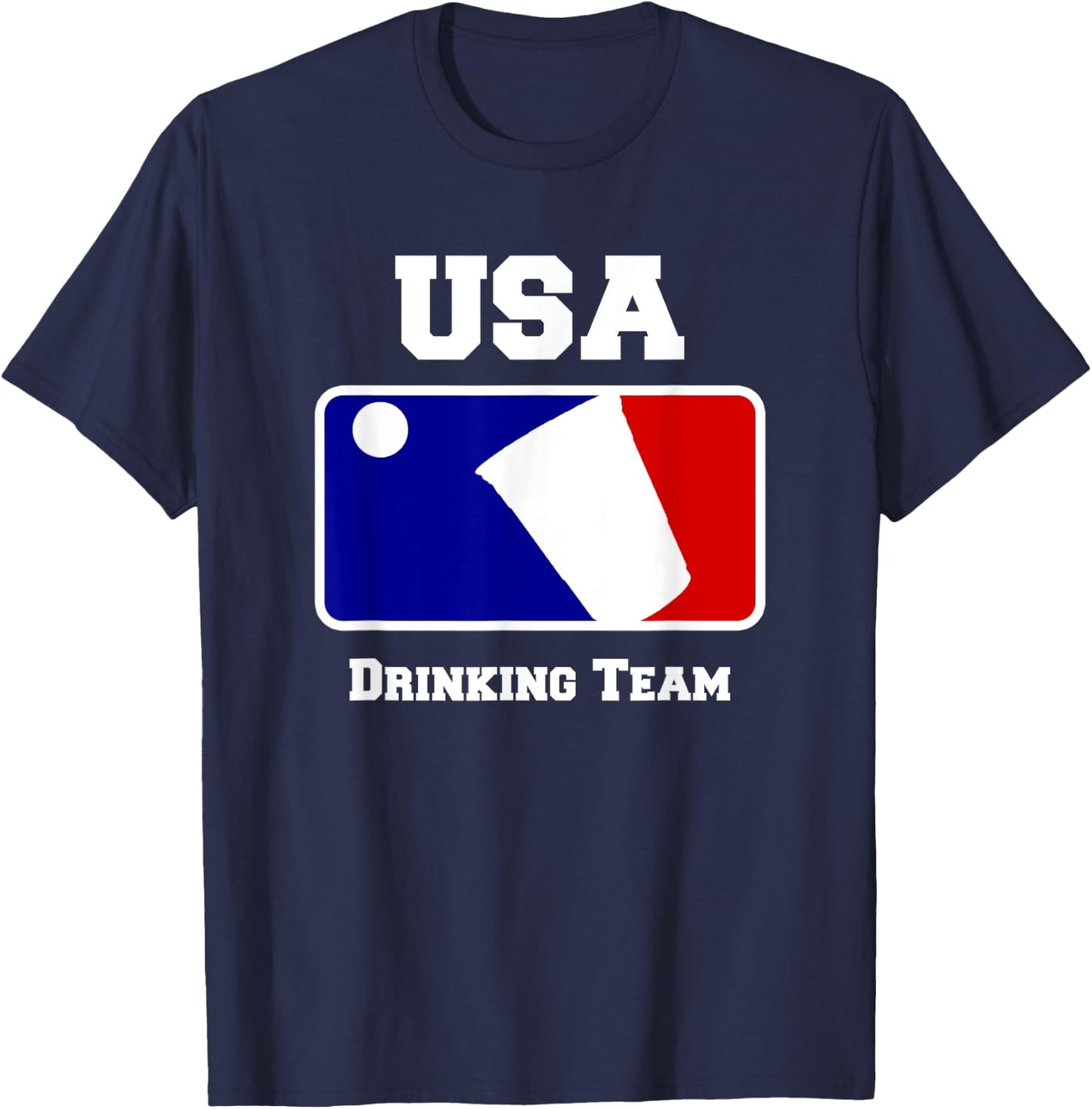 USA Drinking Team Funny Party Beer Pong Game T-Shirt - T-Shirt | Navy